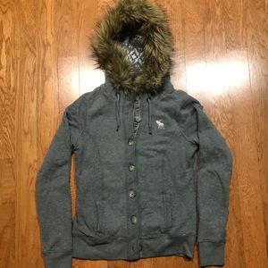 NWT Gray medium hooded women’s jacket.